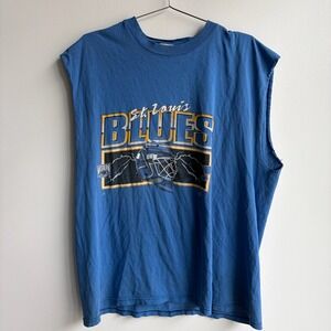 Vintage St Louis Blues NHL Sleeveless T-Shirt Joy Athletic Blue Mens XL